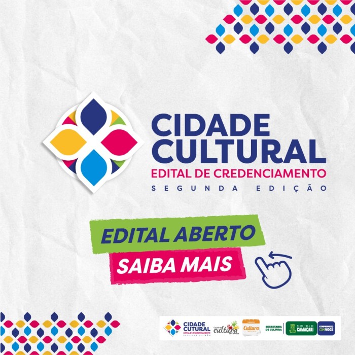 Abertas inscrições para 2ª edição do edital Cidade Cultural