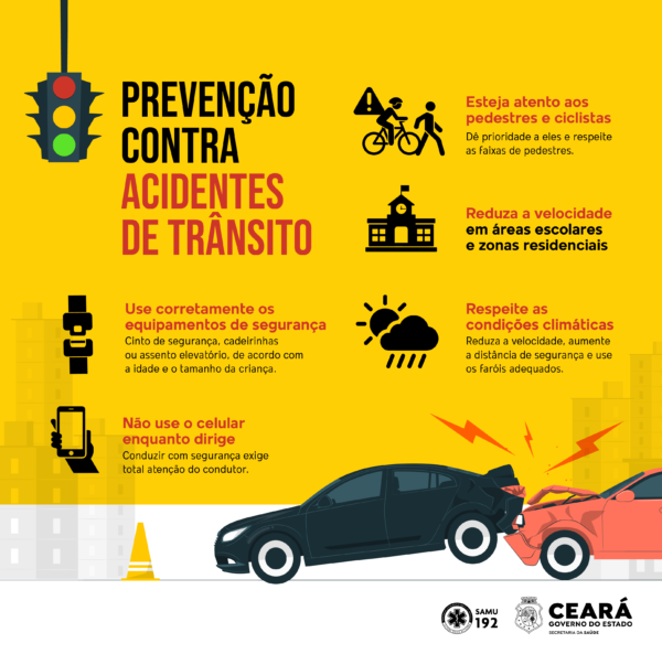 Maio Amarelo: Samu Ceará conscientiza a população sobre segurança no trânsito