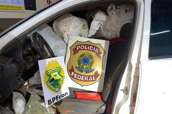 Polícias Militar e Federal apreendem mais de 600 quilos de droga em Guaíra
