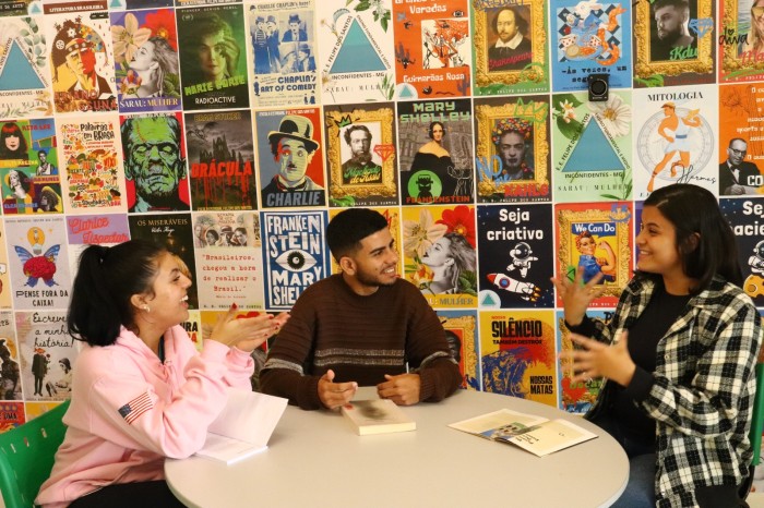 Com criatividade, estudantes do Sul de Minas transformam biblioteca de escola em colorido espaço artístico