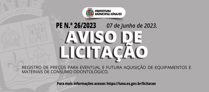 Aviso de Licitação PE Nº 26/2023