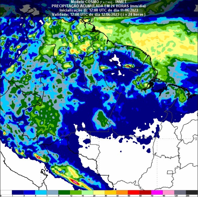 Frente fria se aproxima do Acre a partir desta terça-feira, 13, alerta Cigma