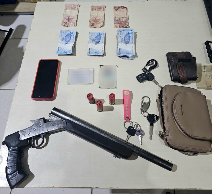 PM apreende arma de fogo e prende suspeito de roubo em Curionópolis