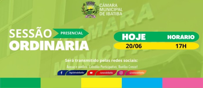 10ª Sessão Ordinária acontece hoje (20)