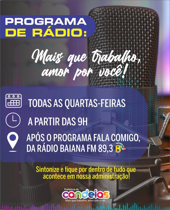 Prefeitura estreia programa de rádio nesta quarta-feira (21)