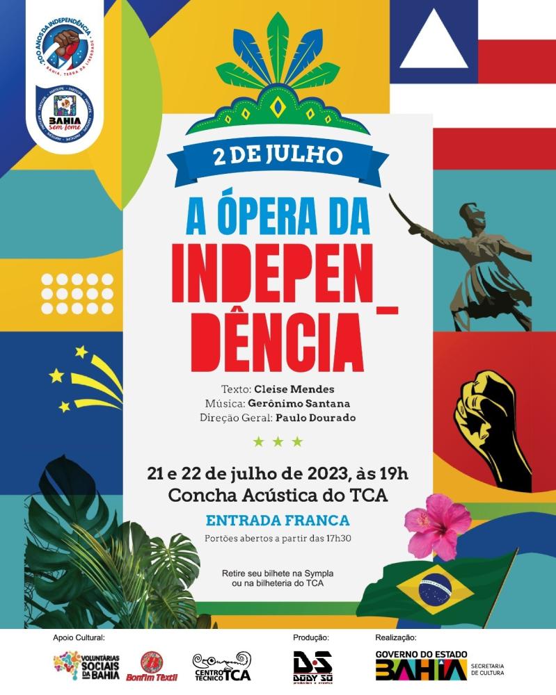 Concha Acústica recebe “2 de Julho – A Ópera da Independência”em apresentação gratuita.