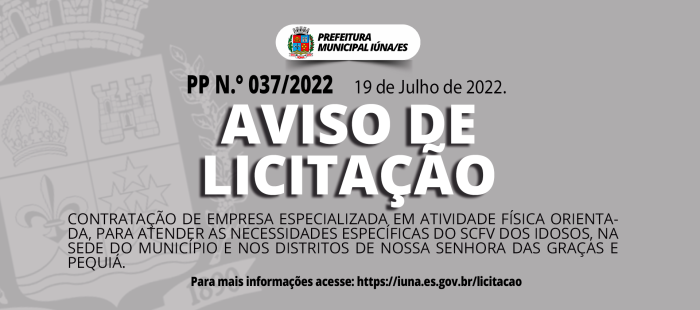 Aviso de Licitação PP Nº 37/2023