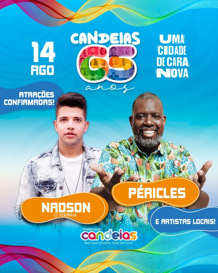 Candeias 65 anos: Prefeitura anuncia as atrações que vão animar o aniversário do município 