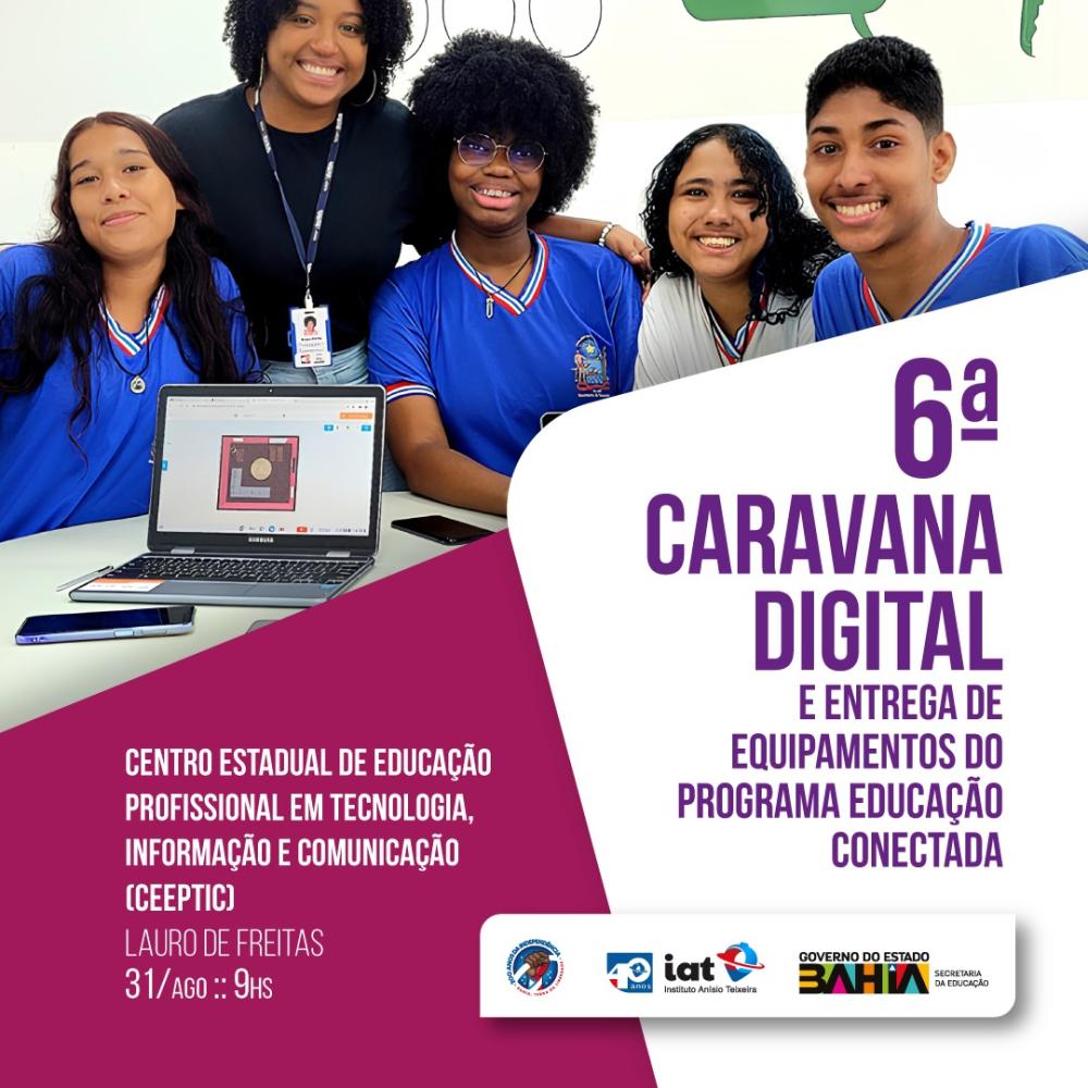 Secretaria realiza Caravana Digital e entrega 667 Chromebooks para escolas de Lauro de Freitas.