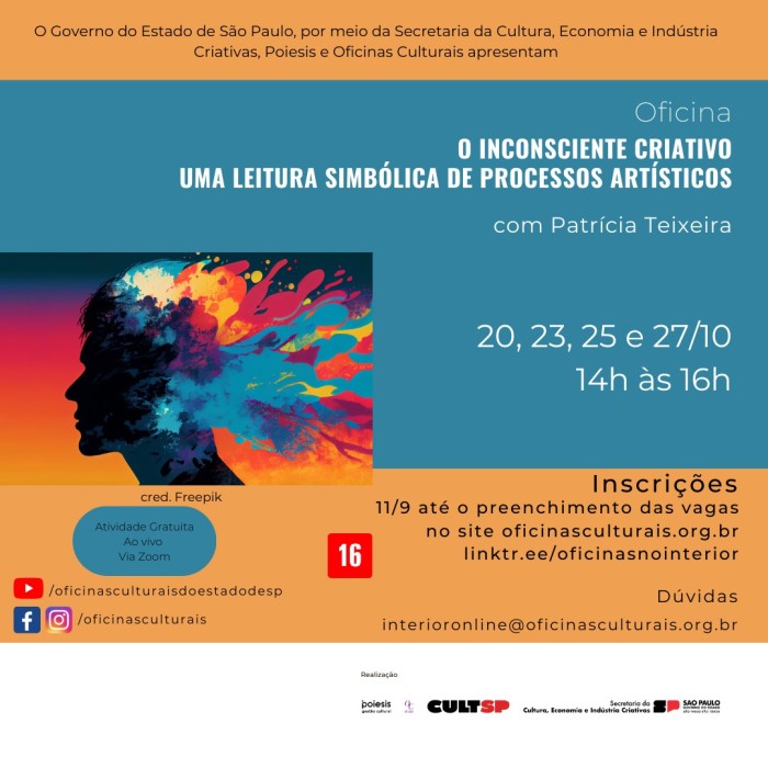 Cultura estadual abre inscrições de programação on-line para outubro