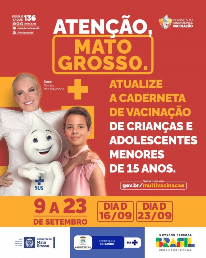 Inicia hoje em Primavera do Leste a Campanha de Multivacinação