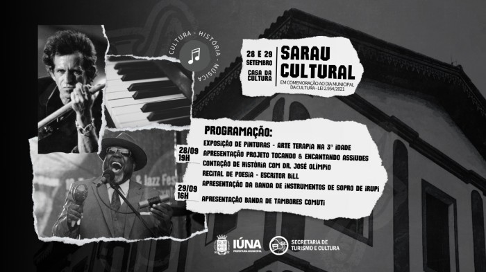 Dia Municipal da Cultura em Iúna será comemorado com dois dias de sarau
