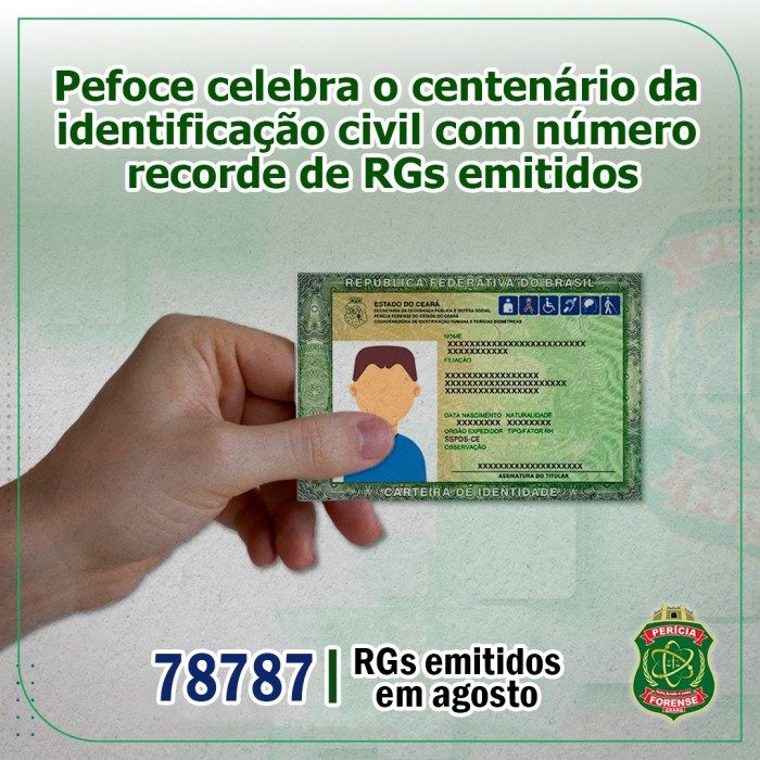 Pefoce celebra o centenário da identificação civil com número recorde de RGs emitidos