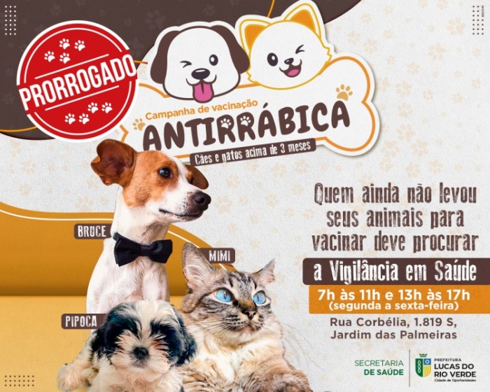 Vacinação Antirrábica segue na Vigilância em Saúde e na área rural