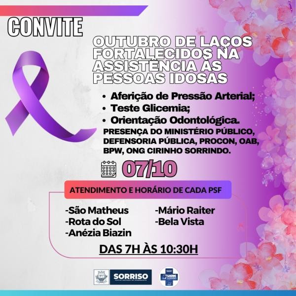 Em outubro, Sorriso terá programação especial voltada à terceira idade