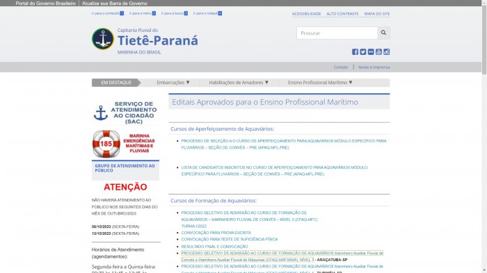 Marinha oferece curso de Formação de Aquaviários em parceria com a Prefeitura de Araçatuba
