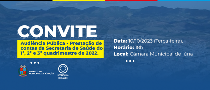 Prefeitura convida população para Audiência Pública sobre prestação de contas da Secretaria de Saúde