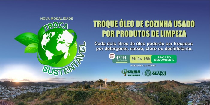 PROJETO DA SECRETARIA DE MEIO AMBIENTE VAI REALIZAR A TROCA DE ÓLEO DE COZINHA USADO POR PRODUTOS DE LIMPEZA