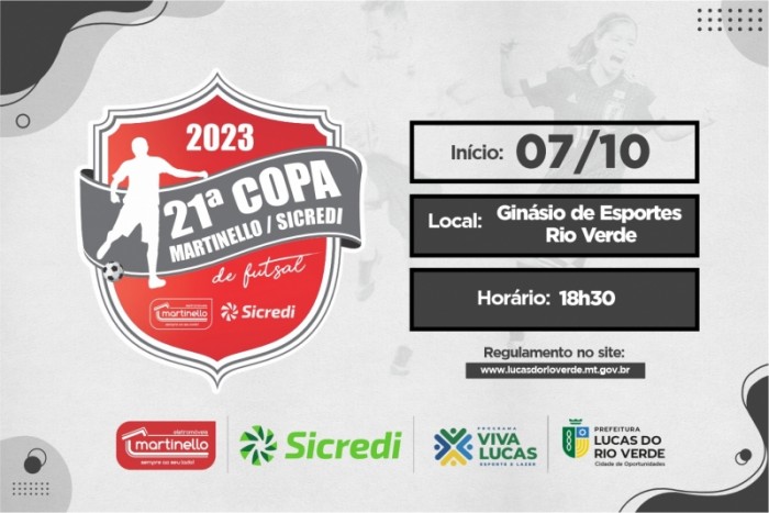 21ª Copa Martinello/Sicredi de futsal tem início neste sábado (07)