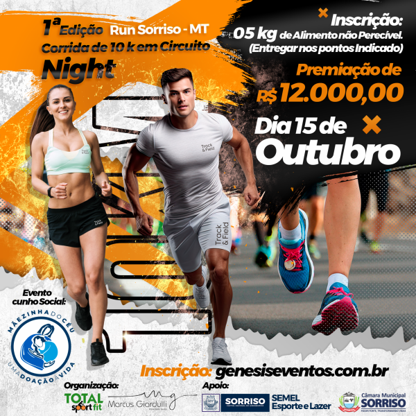 Sorriso sediará 1ª edição da corrida Night Run