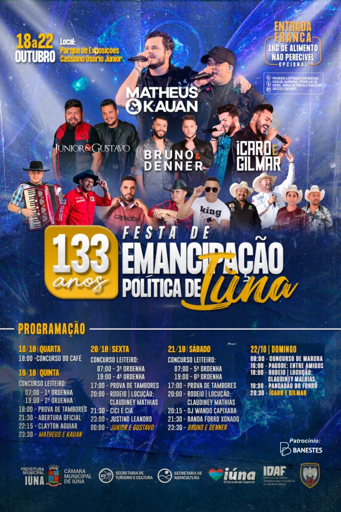Contagem regressiva para a maior Festa de Emancipação Política de Iúna