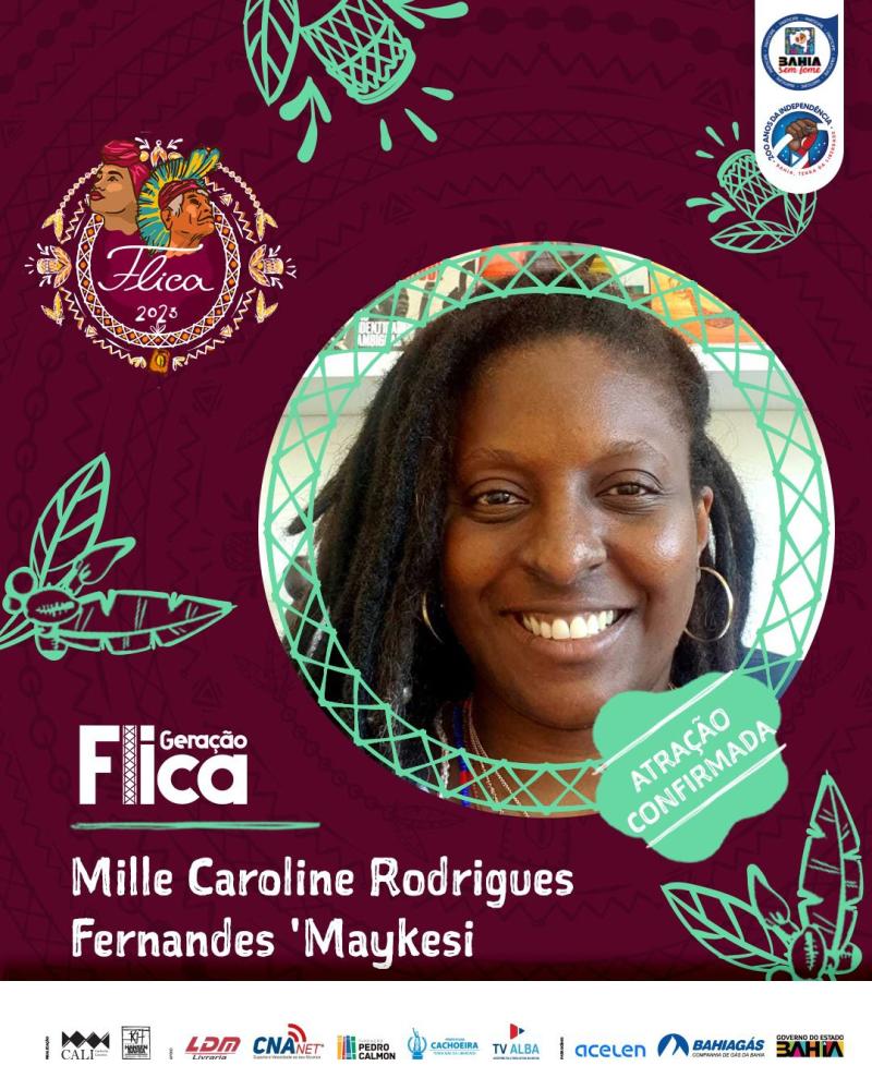 Mille Caroline Rodrigues Fernandes Maykesi, confirmada para a Flica deste ano. 