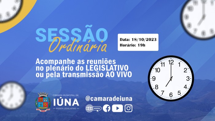 Câmara Municipal fará a 26ª Sessão Ordinária hoje (18)