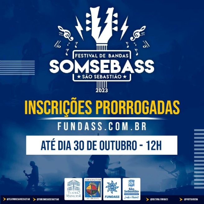 Inscrições para Festival de Bandas de São Sebastião são prorrogadas até 30 de outubro