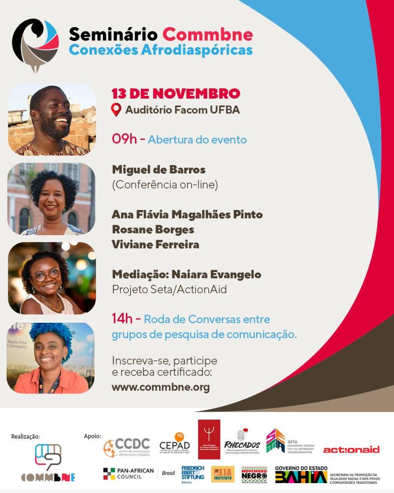 Seminário debate desafios da comunicação Afrodiaspórica e da luta antirracista.
